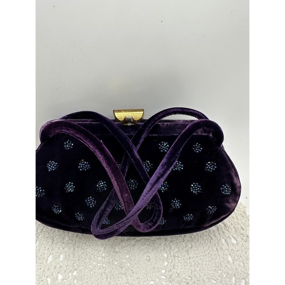 Vintage Purple Velvet Purse - Picture 1 of 3